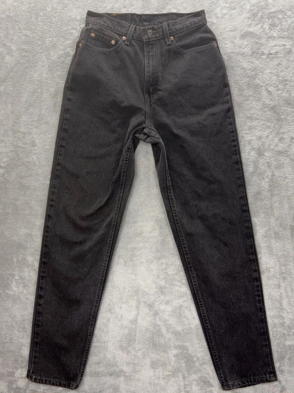 Vintage Levi's 521 Jeans Women 10 (Fits 27x29) Black Barrel Leg High Rise 90s